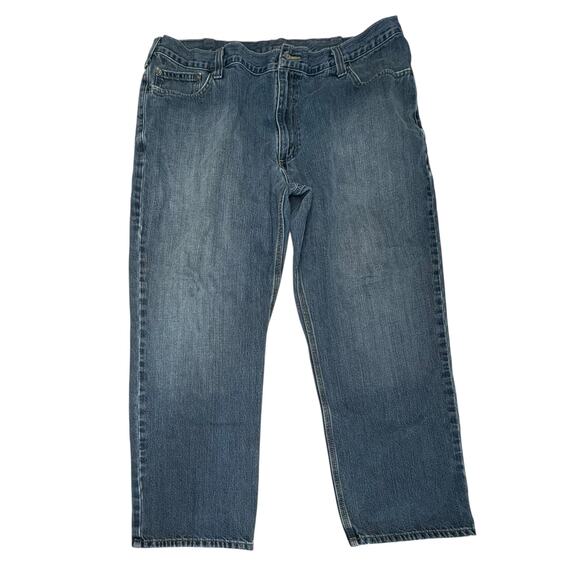 Carhartt Holter Relaxed Fit Jeans 42/29 Workwear Blue Casual Work Pants - Picture 1 of 8